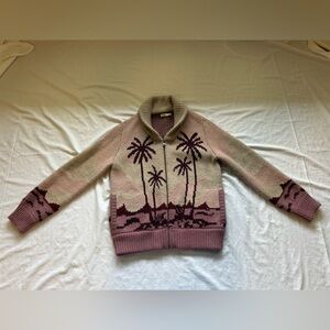 Faherty Sunset Palm Beach Cardigan  Wool Alpaca Zip up Sweater